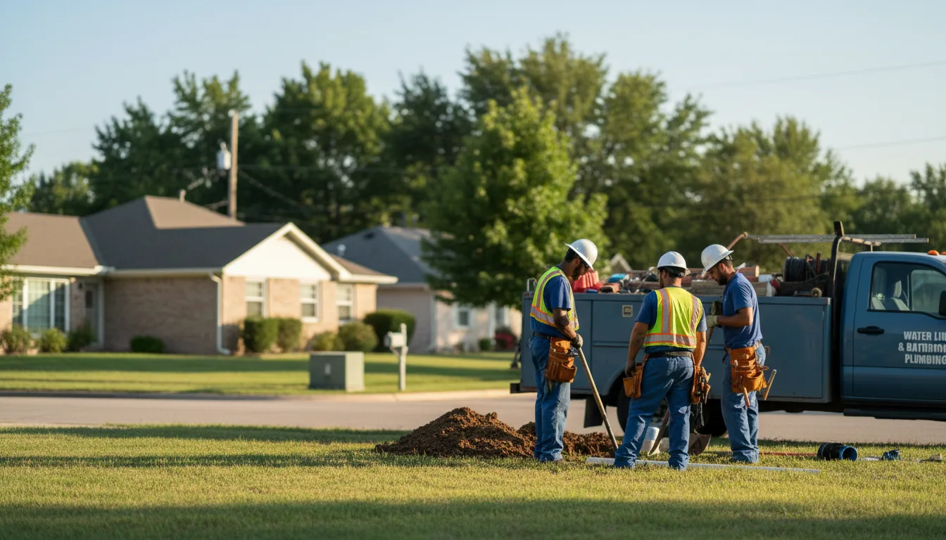 Residential water line and bathroom plumbing service in Priddy, TX